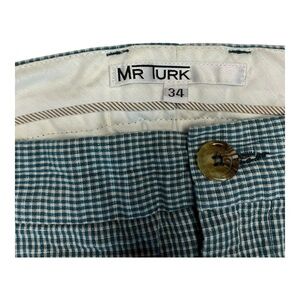 Mr Turk Teal Checkered Men's Flat Front Shorts
